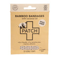 PATCH Kids Coconut Panda bamboo bandages box with panda illustration, sustainable packaging, total 20 sterile strips.