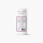 Back label of Native Vanilla & Cashmere deodorant showing ingredients, directions, caution text, and barcode.