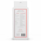 Back of the white Native body wash bottle with a red-bordered ingredient table, directions, and a barcode.