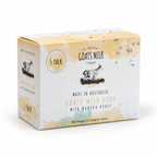 Angled view of The Natural Goats Milk Company Goats Milk Soap with Manuka Honey 5-pack box.