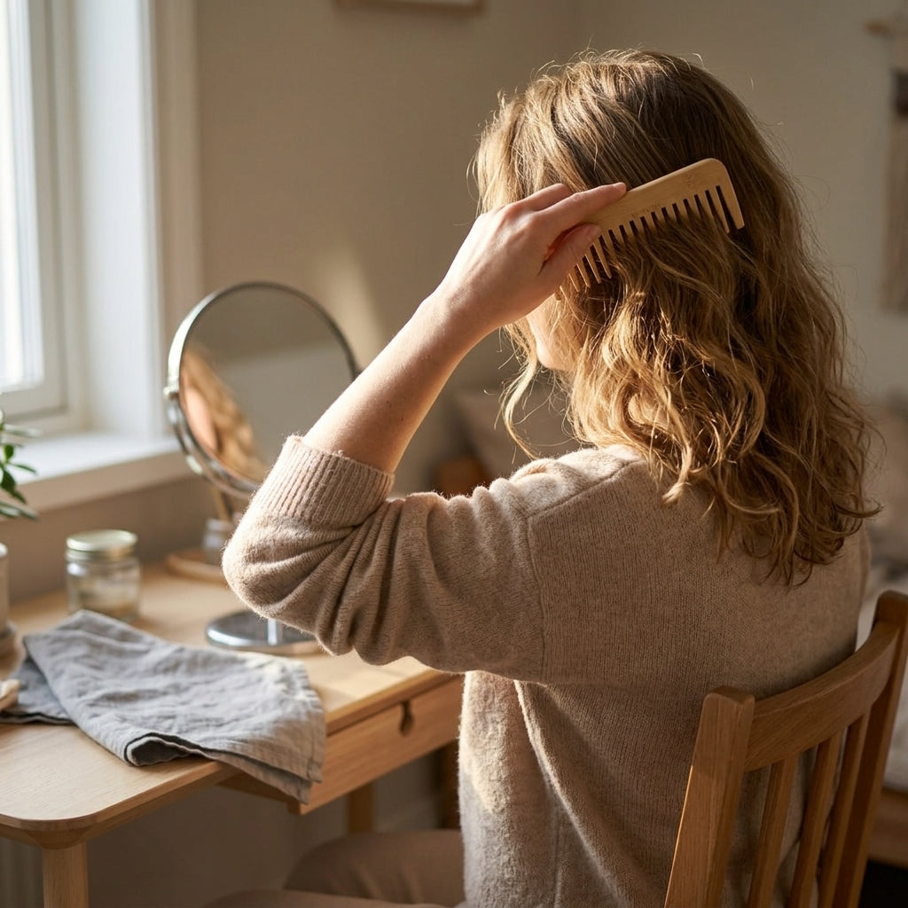 Wide Tooth Bamboo Comb — For Thick and Curly Hair