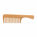 Bamboo Wide-Tooth Hair Comb with Handle – Detangling Comb