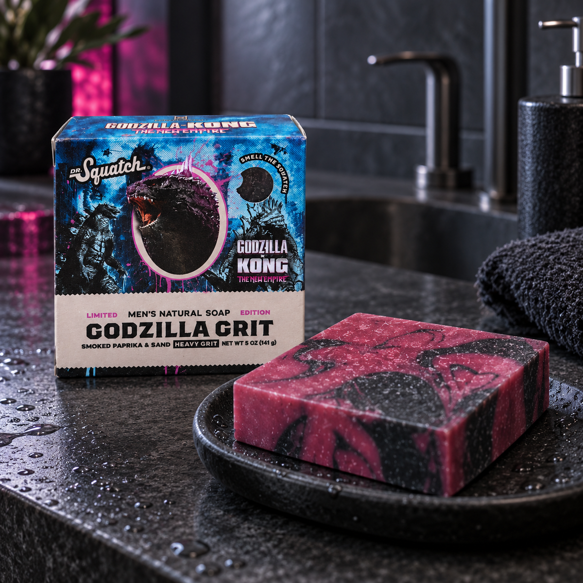 Dr. Squatch x Godzilla Kong: Godzilla Grit Limited Edition Heavy Grit Men's Soap (5 oz)