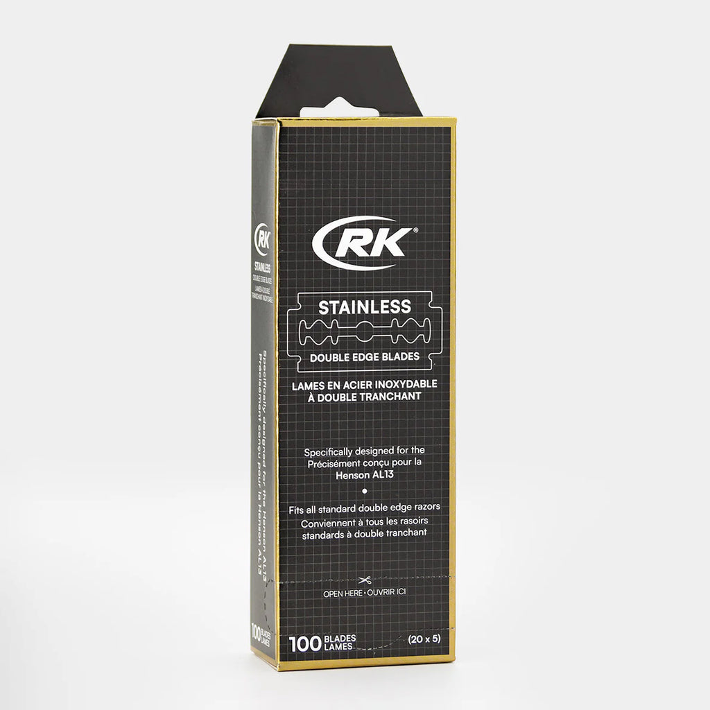 RK Stainless Double Edge Razor Blades – 100 Pack for Henson AL13