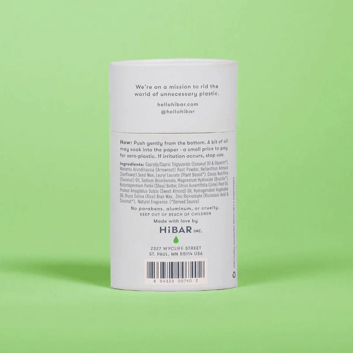 HiBAR Plastic Free Natural Deodorant - Fresh Rain & Cucumber
