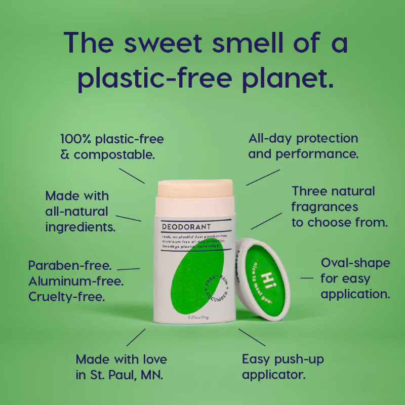 HiBAR Plastic Free Natural Deodorant - Fresh Rain & Cucumber