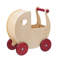moover wooden doll pram stroller - natural color