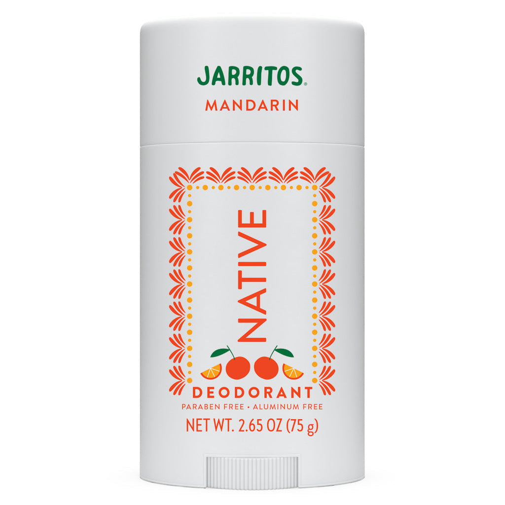 Native Jarritos Mandarin deodorant stick on a white background