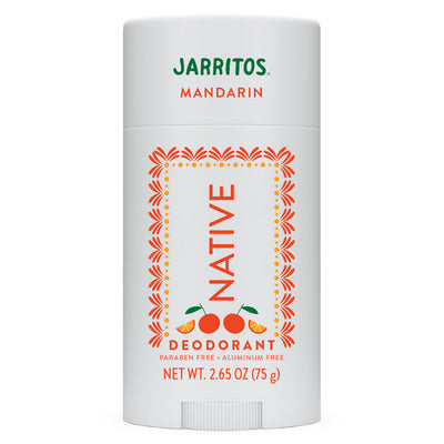 Native Jarritos Mandarin deodorant stick on a white background