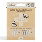PATCH Large Bamboo Bandages for Kids – Panda Print with Coconut Oil (10 Pack)