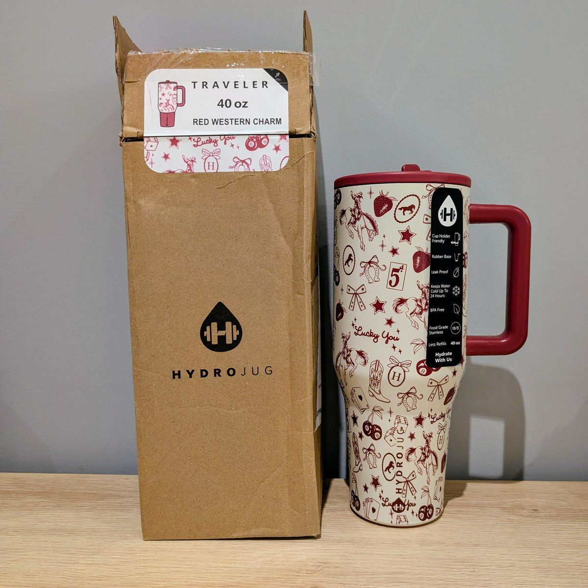 HydroJug Traveler 40 oz Insulated Tumbler – Retired Prints (Open Box)