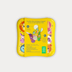 Back of the yellow tin with packaging sleeve detailing bandage sizes, directions, and pattern examples.