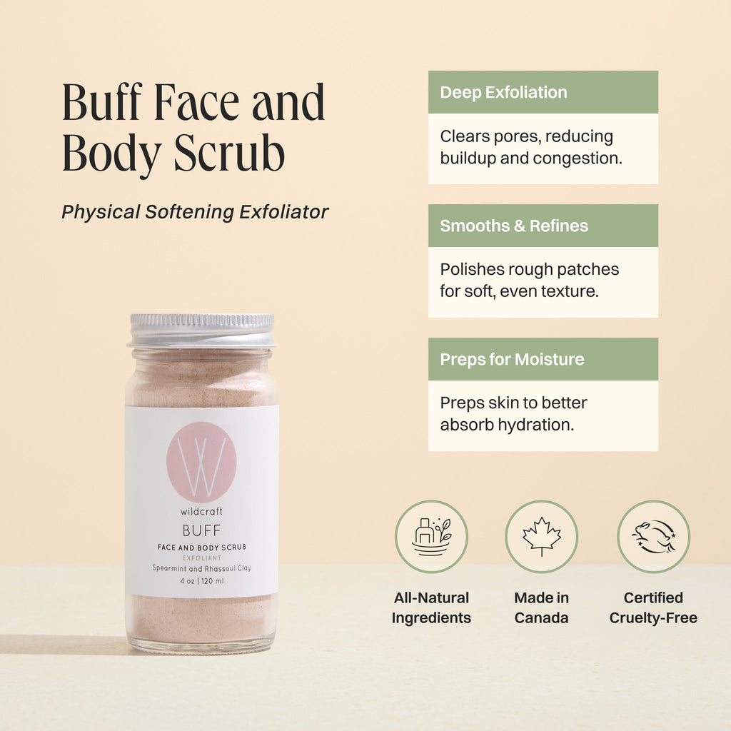 Wildcraft Buff Face and Body Scrub (Spearmint and Rhassoul Clay)