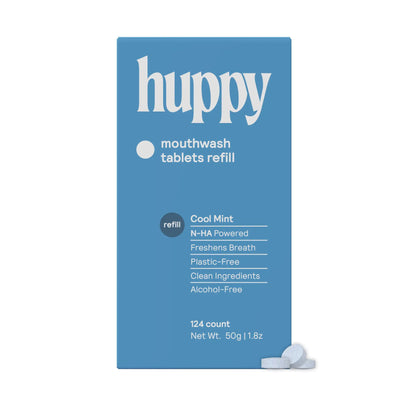 Huppy Cool Mint Mouthwash Tablets - Refill (124 count)