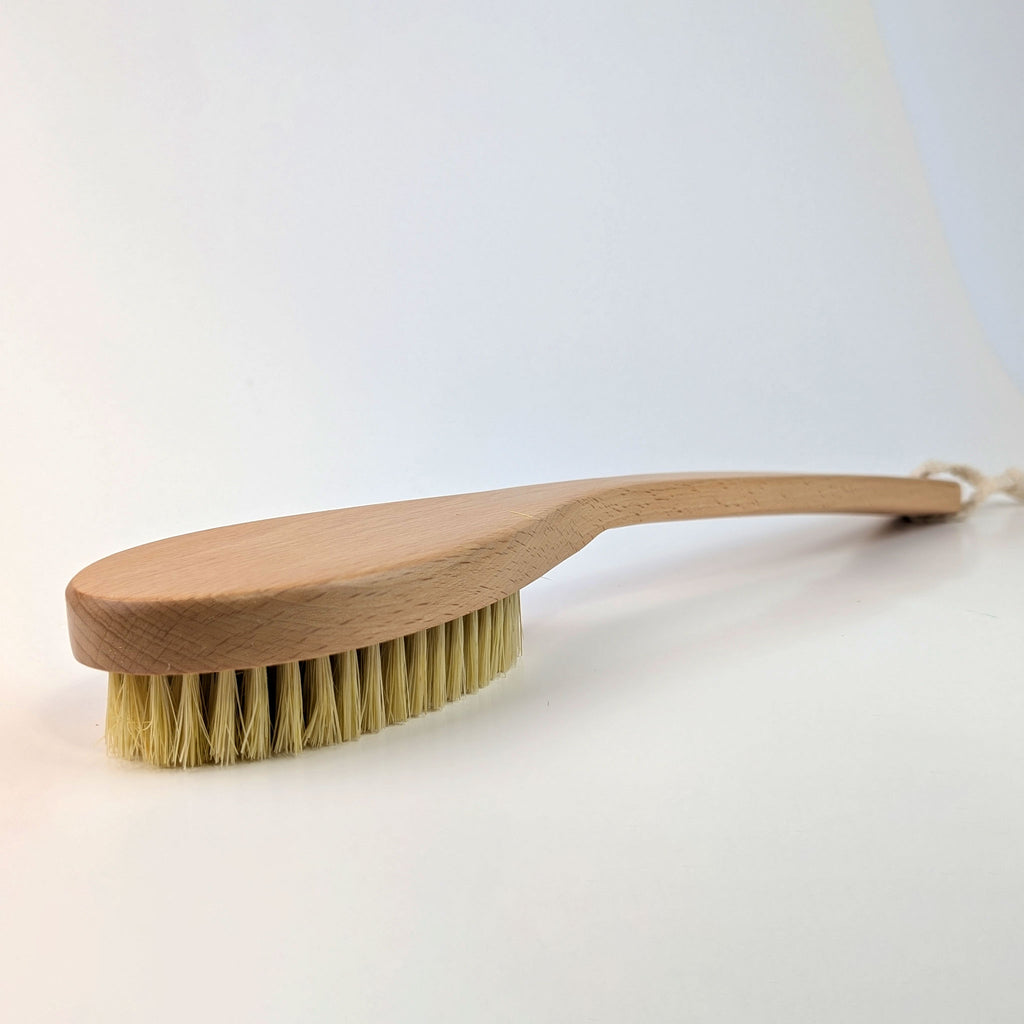 sisal long handle dry body brush with rope