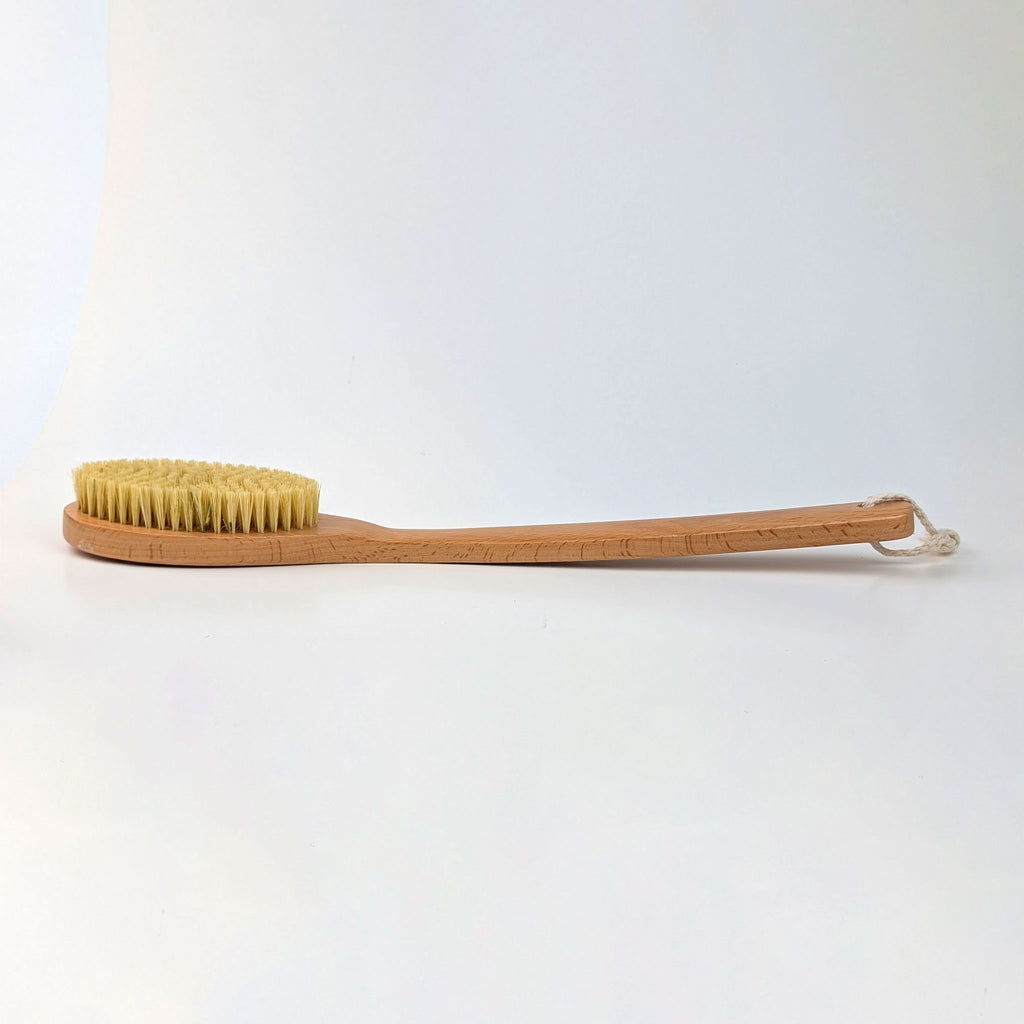 sisal long handle dry body brush with rope