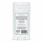 Back label of the Native Surf & Sea Moss deodorant showing the ingredient list, directions and caution panel.