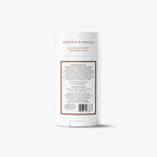 Back label of the Native Whole Body deodorant stick displaying ingredients, directions, and barcode.