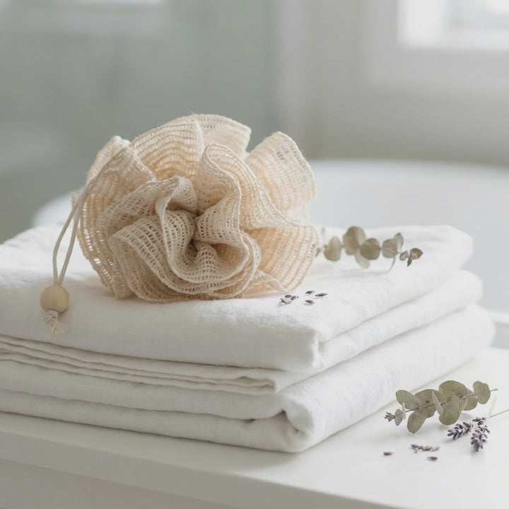 Natural Ramie Bath Pouf - Biodegradable Body Scrubber