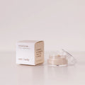 Routine Cat Lady vegan deodorant mini - cream cardboard box beside open glass jar showing light cream deodorant