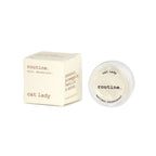 Routine Cat Lady natural deodorant mini - closed glass jar with clear lid showing product name and vegan formula details - 5g travel-friendly beeswax-free version