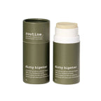 Two routine Dirty Hipster natural deodorant  sticks, one is with lid on, the other is without a lid with the deodorant partially sticking out
