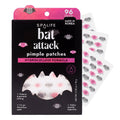 SpaLife Bat Attack 96-count pimple patches box beside sticker sheets of small pink and grey bat-shaped patches.