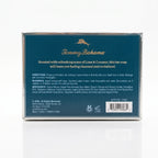 Back of Tommy Bahama Lime & Coconut bar soap packaging showing full ingredients list, usage directions, cruelty-free leaping bunny symbol, and barcode