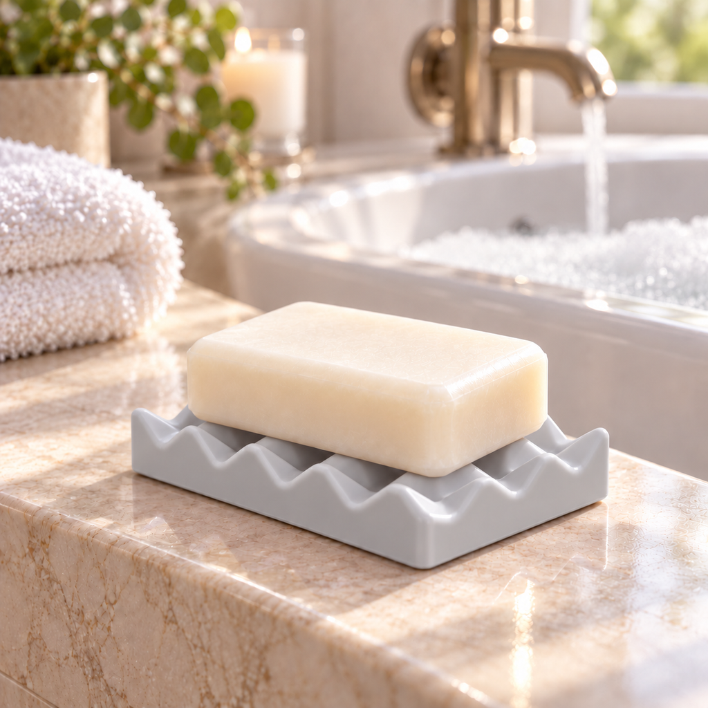 Waffle Soap Dish - Modern Geometric Soap Holder