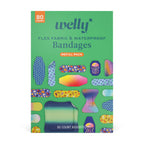 Welly Flex Fabric & Waterproof Bandages — Family Refill Pack with 10 Patterns & 6 Sizes (80 Count)