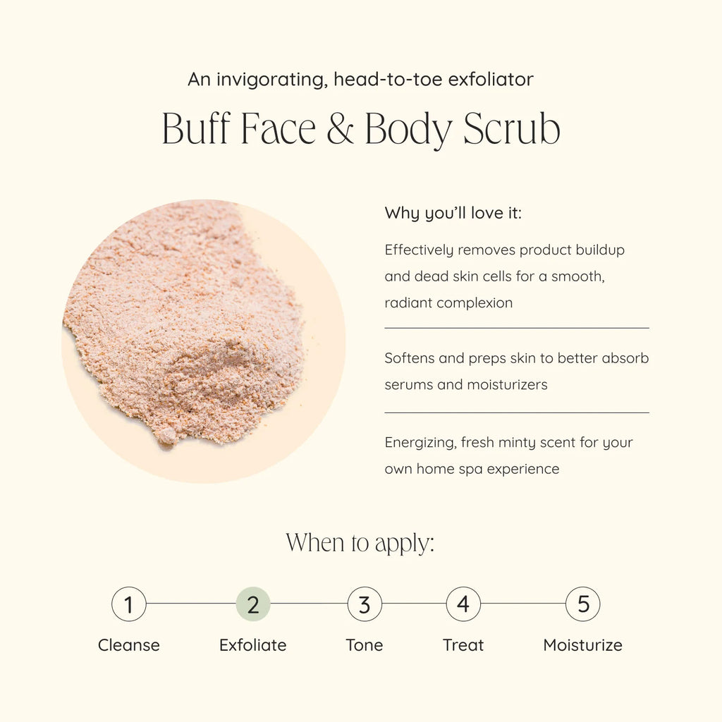 BUFF face and body scrub exfoliant