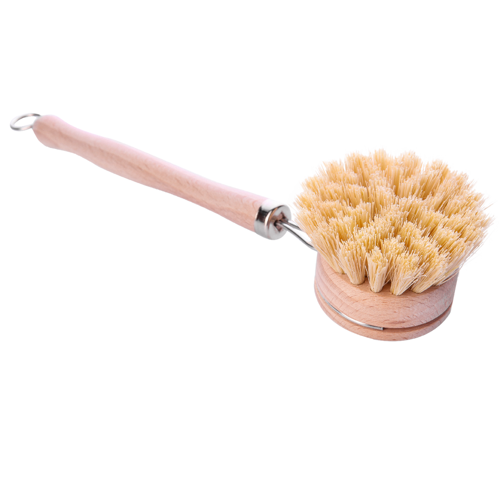 Bamboo & Sisal Long Handle Dish Brush with Replaceable Head
