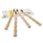 Charcoal Bamboo Toothbrush Set | Medium Hardness | Adult Size (Set of 4)