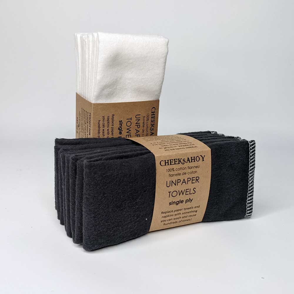 cotton flannel reusable kitchen cloth - unpaper towels  1-ply | cheeks ahoy