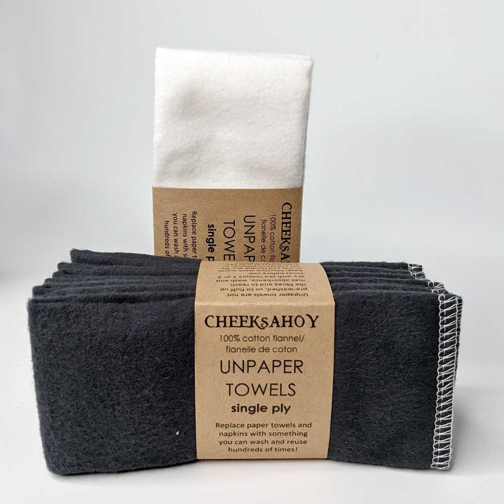 cotton flannel reusable kitchen cloth - unpaper towels  1-ply | cheeks ahoy