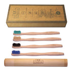 Doc Omega Bamboo Toothbrush Medium Bristle and Travel Case