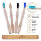 Doc Omega Bamboo Toothbrush Medium Bristle and Travel Case