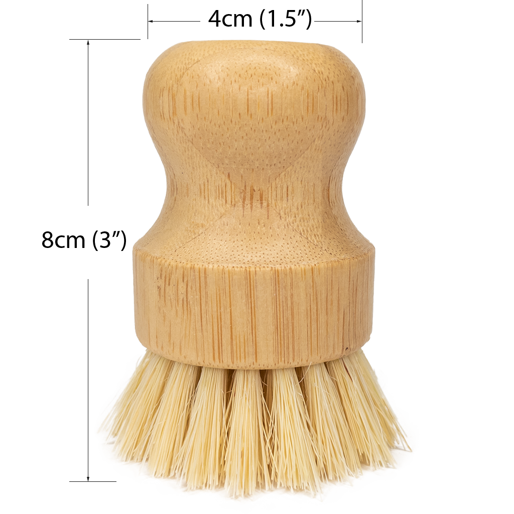 Sisal Mini Scrub Brush Bamboo Dish Scrubber