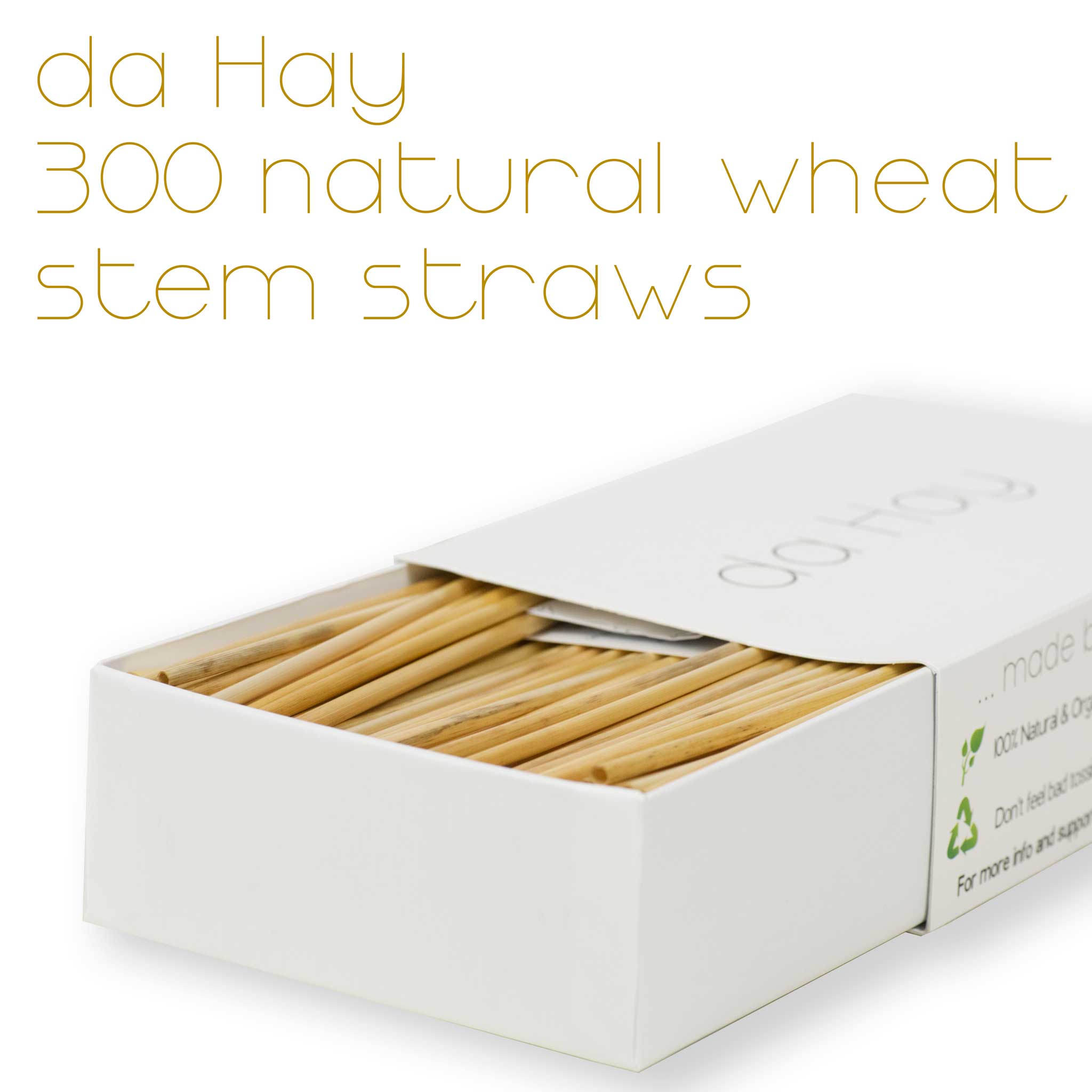 da Hay Natural Organic Biodegradable Wheat Drinking Straws
