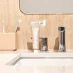 David's toothpaste natural herbal and citrus on a bathroom sink