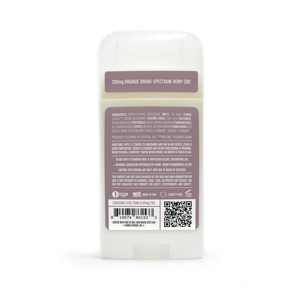 Humble CBD Deodorant - Patchouli & Copal with Hemp Extract
