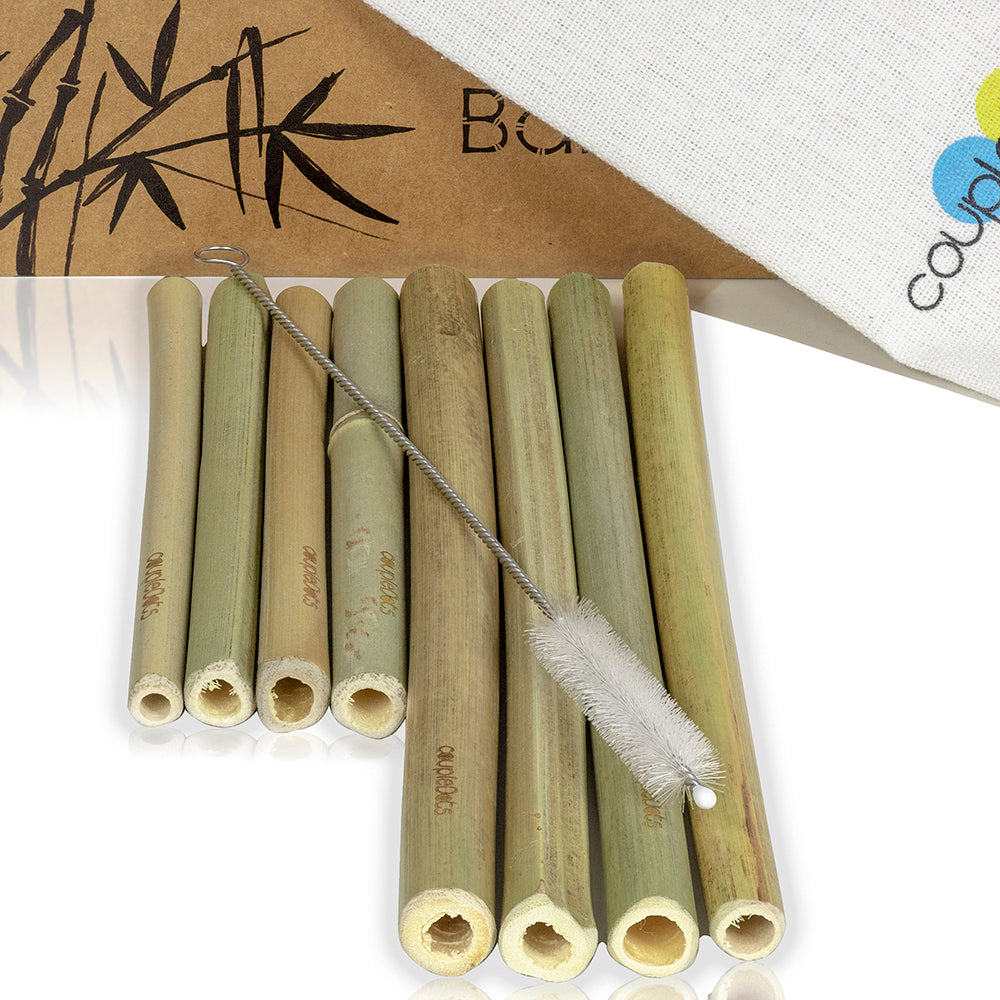 coupleDots Biodegradable Bamboo Drinking Straws