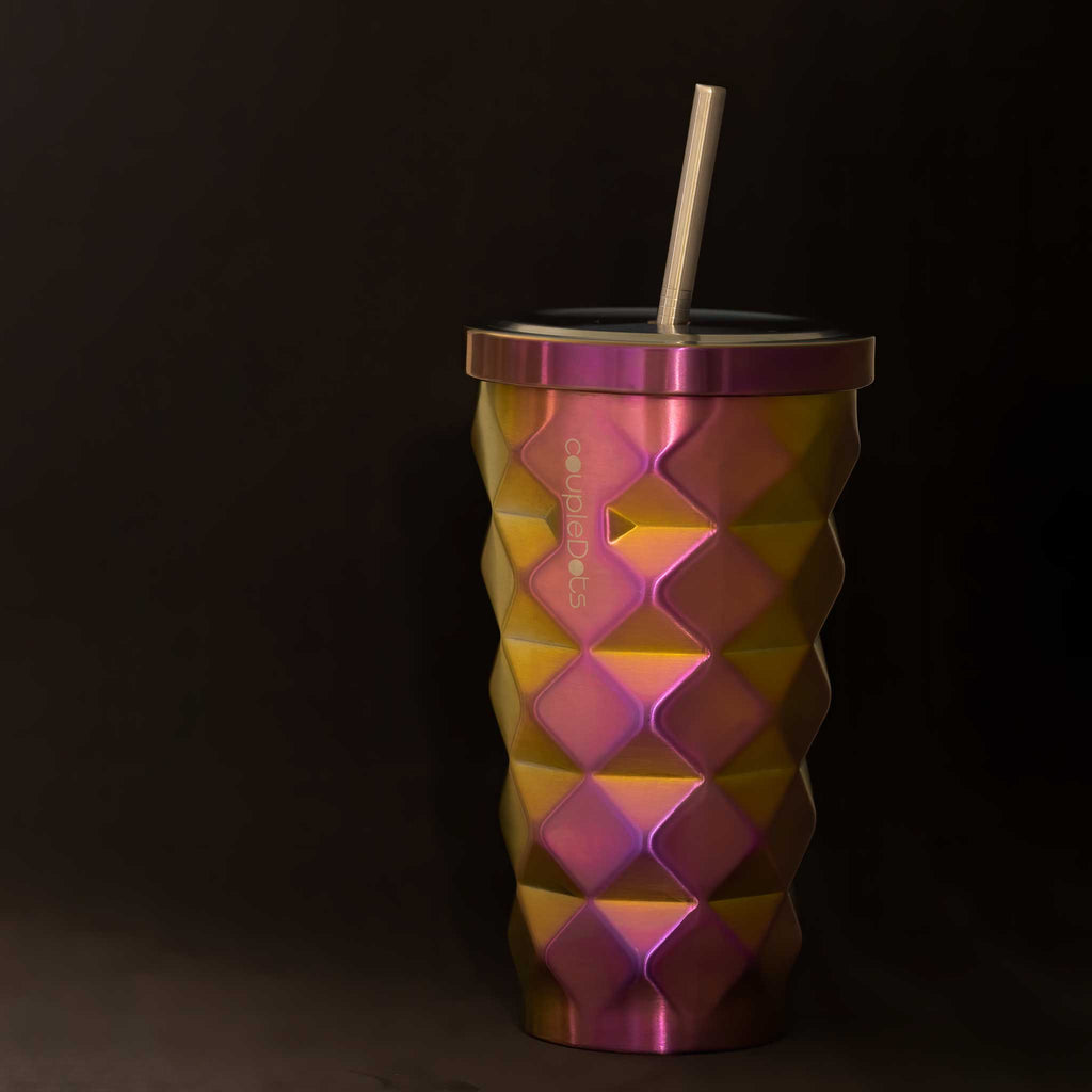 Disco Mug | Travel Mug Tumbler For Hot and Cold Drinks with Straw