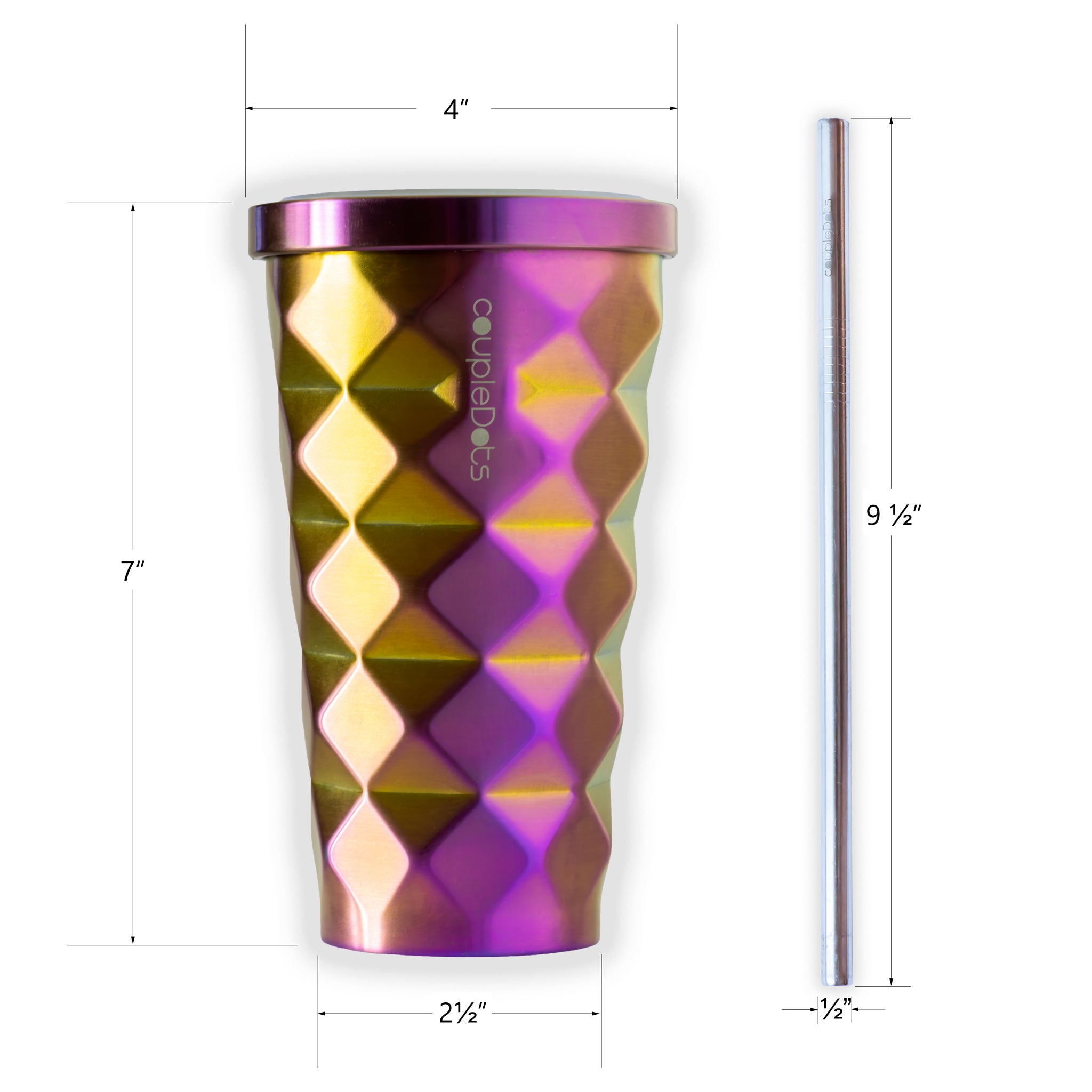 Disco Mug | Travel Mug Tumbler For Hot and Cold Drinks with Straw