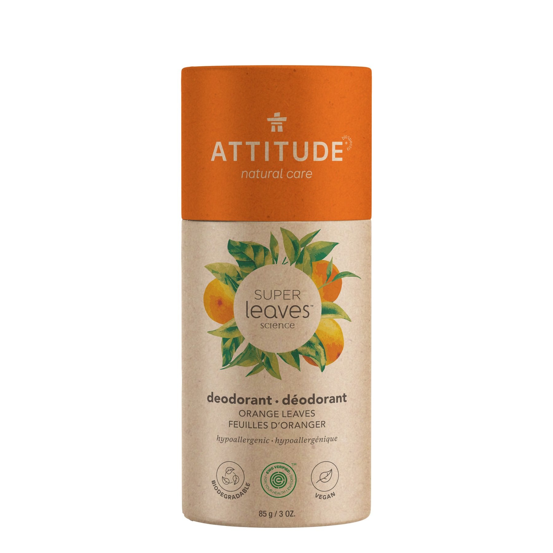 plastic free natural deodorant - orange leaves (super leaves)