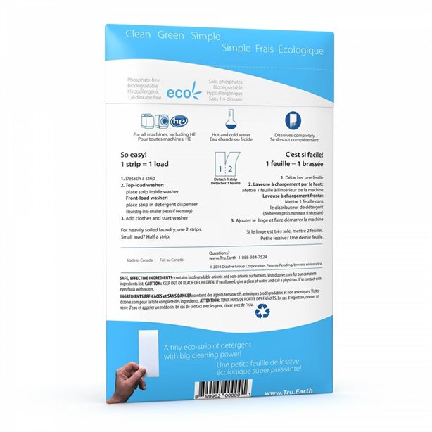 TRU EARTH | eco-strips laundry detergent fresh linen 32 loads