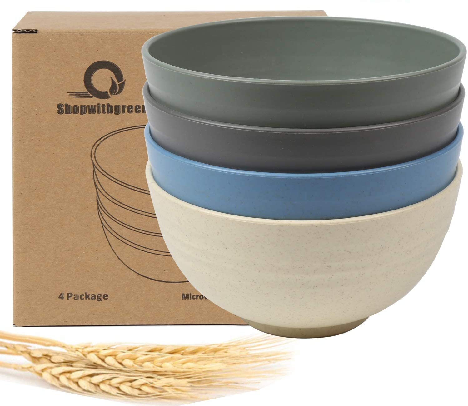 Kids Cereal Bowls - 24 OZ Wheat Straw Fiber Unbreakable Lightweight Bowl Set