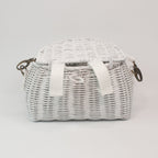 Hand Woven Rattan Girls Fashion Backpack, Bike Basket, Storage