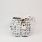 Hand Woven Rattan Girls Fashion Backpack, Bike Basket, Storage