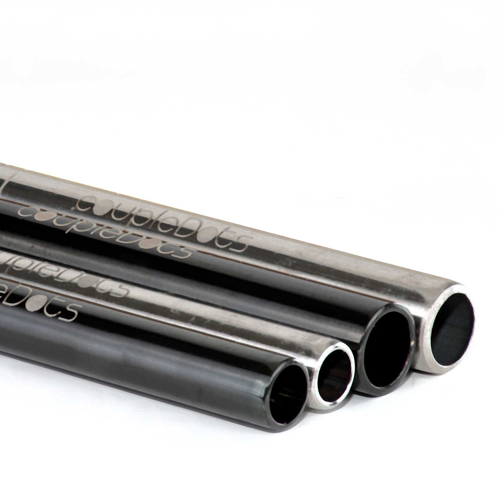 Stainless Steel (Metal) Drinking Straws with Wooden Case & Silicone Tips
